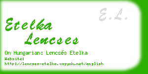 etelka lencses business card